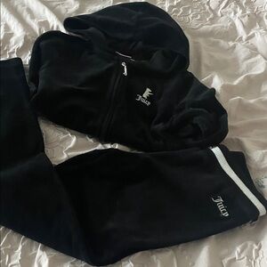 Juicy Couture Black Velvet Top with Silver Logo